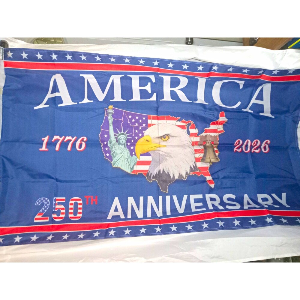 America 250th Anniversary 1776-2026 US Flag Statue of Liberty Bald Eagle